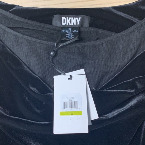 NWT - DKNY Velvet over mesh velvet dress (14) - Picture 2 of 5